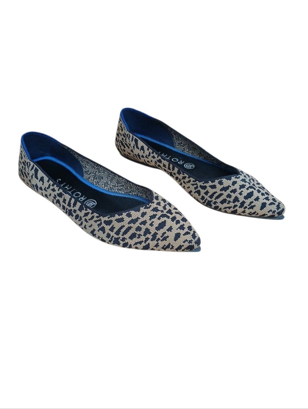 Rothy's Leopard Print Pointed Knit Flats Size 9.5